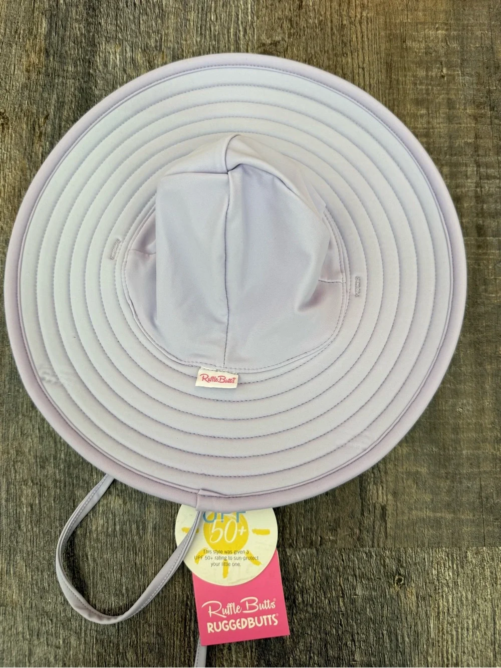 Ruffle Butts Kids Lavender Sun Hat with Chin Strap UPF 50+